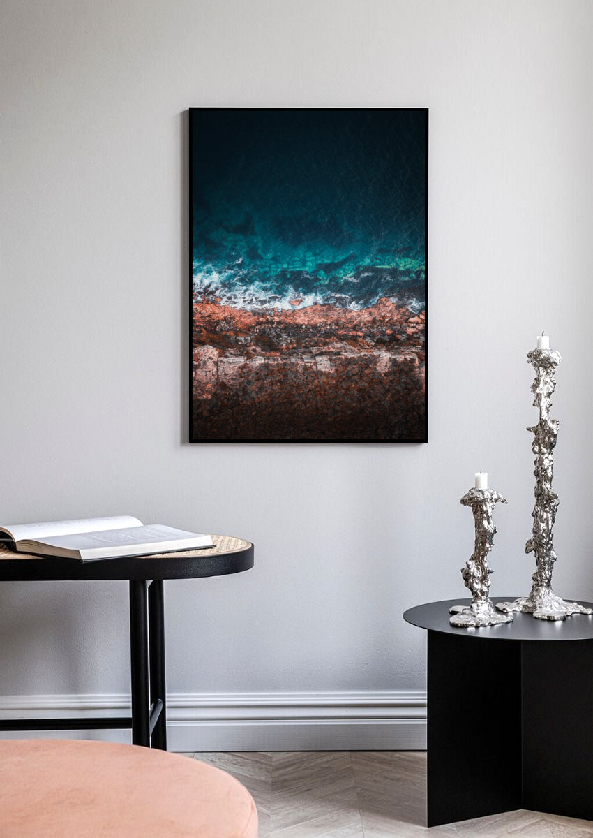 Rød strand plakat