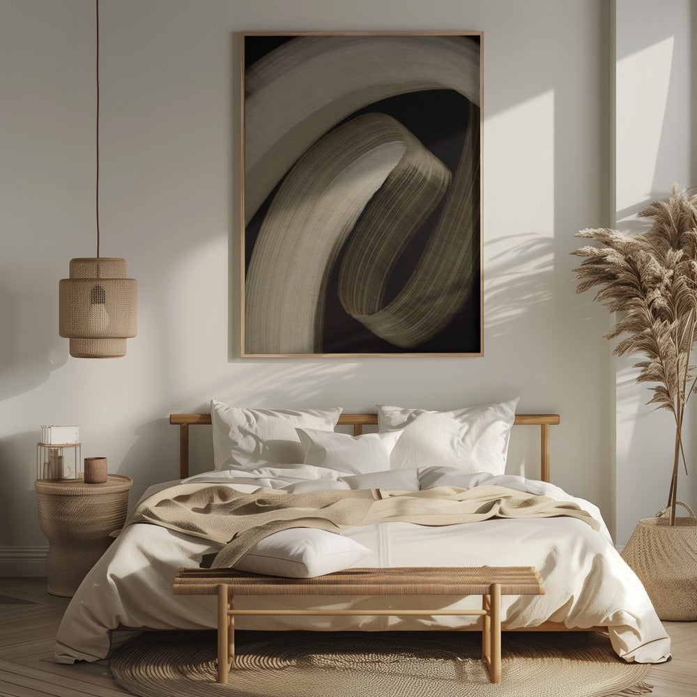 Beige streger nr. 3 plakat