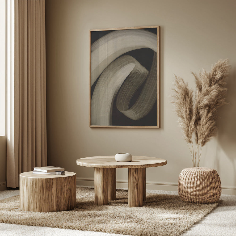 Beige streger nr. 3 plakat