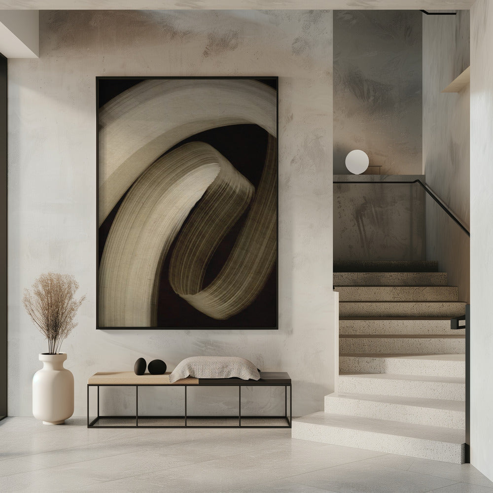 Beige streger nr. 3 plakat