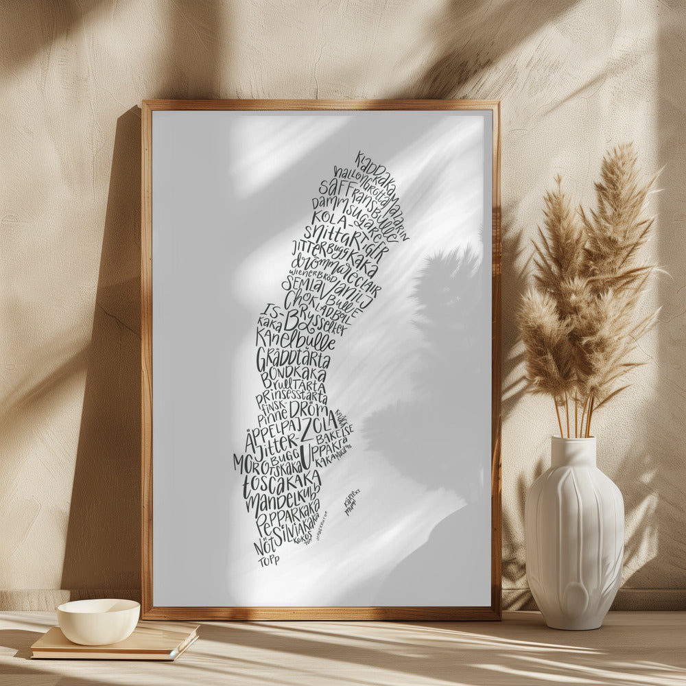 Svensk kort kaffeplakat
