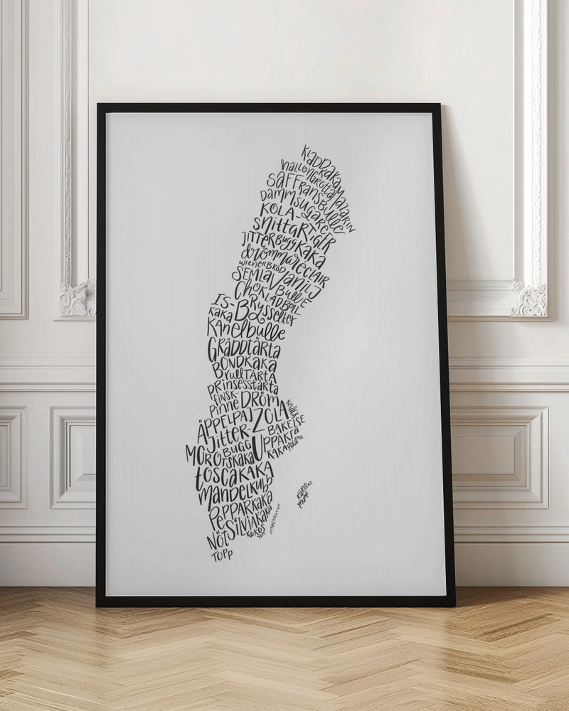 Svensk kort kaffeplakat