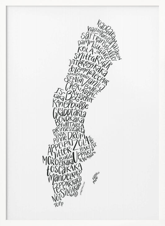 Svensk kort kaffeplakat